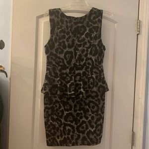 Leopard Print Pemplum Dress NWOT